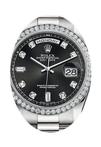 Rolex Day-Date 36 118346-BLKDP Black Dia...