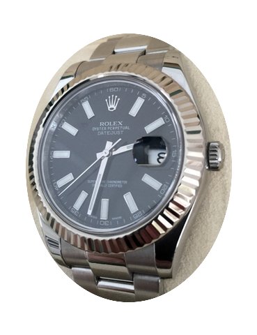 Rolex Oyster Datejust II Steel Black Dia...
