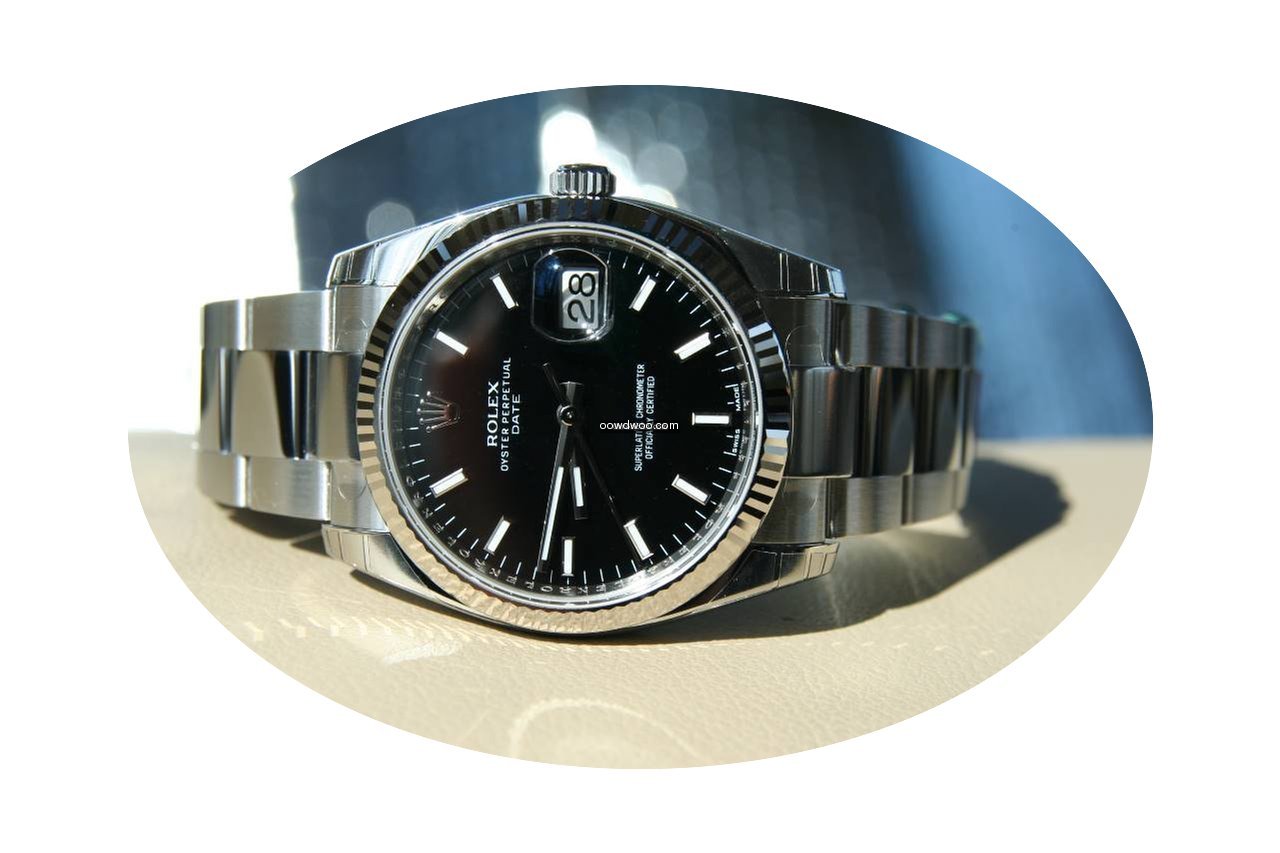 Rolex Oyster Perpetual Date black index ...