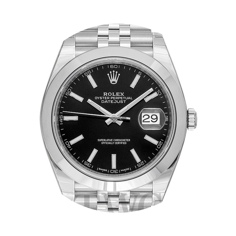Rolex Datejust 41 Black/Steel 41mm Jubil...