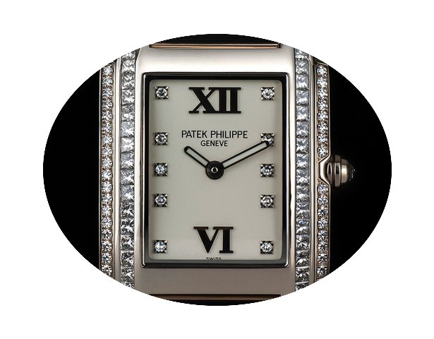 Patek Philippe 18k W/G Diamond Ladies Tw...
