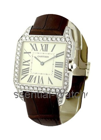 Cartier Santos Dumont White Gold with Di...