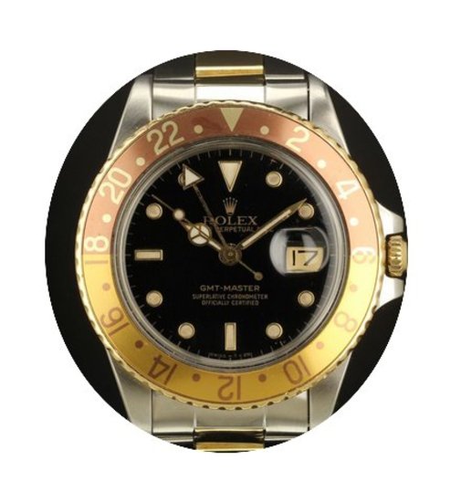 Rolex GMT 16753 steel and gold, brown di...