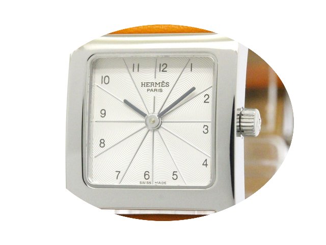 Hermès H Watch Steel Leather Quartz Lad...