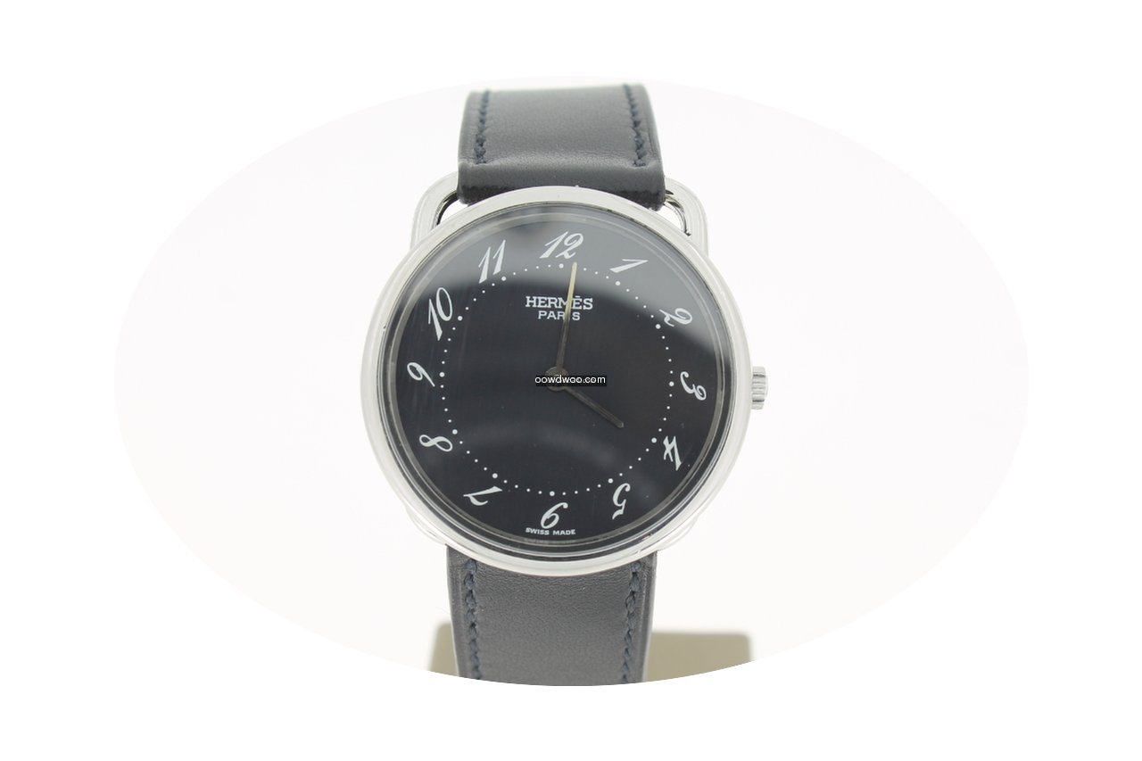 Hermès Round Steel Black Dial Arceau 20...
