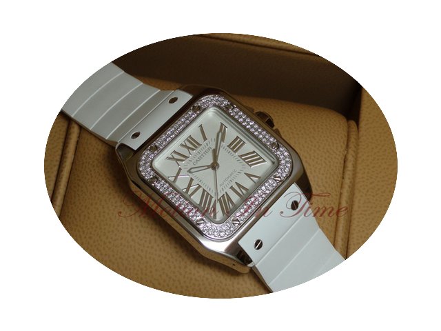 Cartier SANTOS 100 MEDIUM 18KT WHITE GOL...