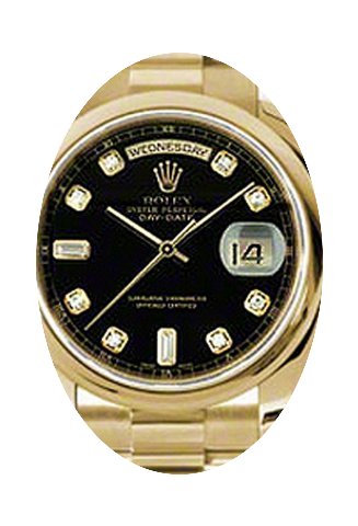 Rolex Day-Date 36 118208-BLKDDP Black Di...