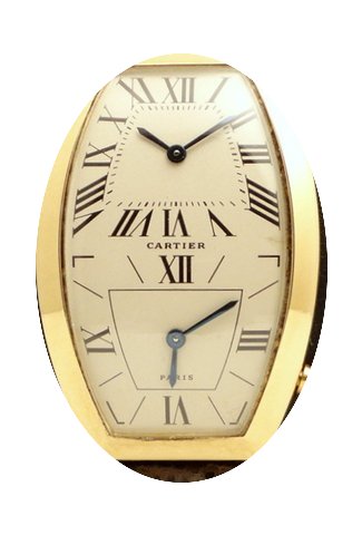 Cartier Tonneau Dual Time Yellow gold...