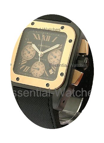 Cartier PVD Rose Gold Santos 100 Chrono...