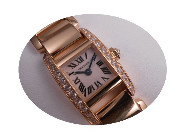 Cartier tankissime rose gold and diamond...