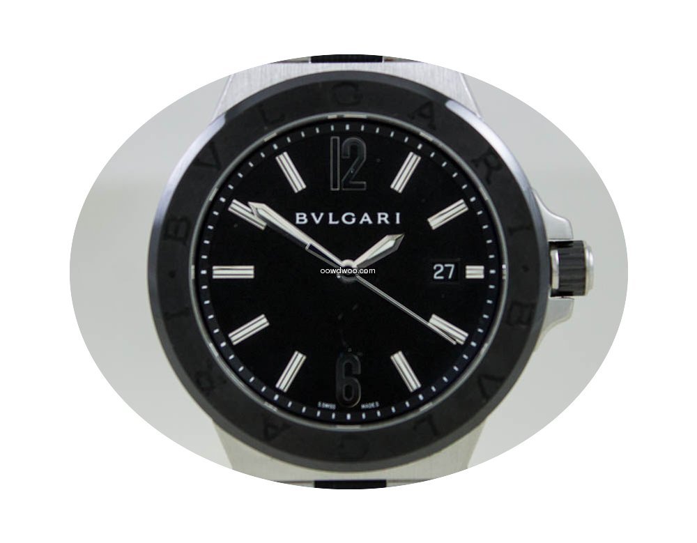 Bulgari Diagono Steel 42mm Black Dial Fu...