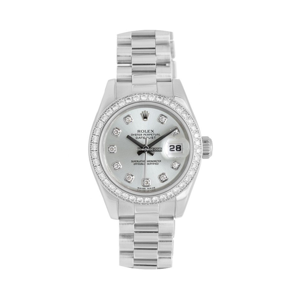 Rolex 950 Platinum Ice Blue & Diamond Di...