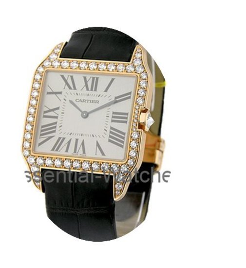 Cartier Santos Dumont w/Diamond Case Lar...