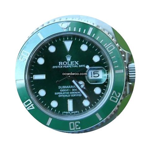Rolex Ss Submariner Watch Green On Green...