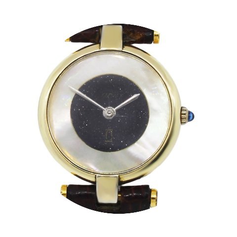 Cartier Vermeil Mother of Pearl Gold Dus...