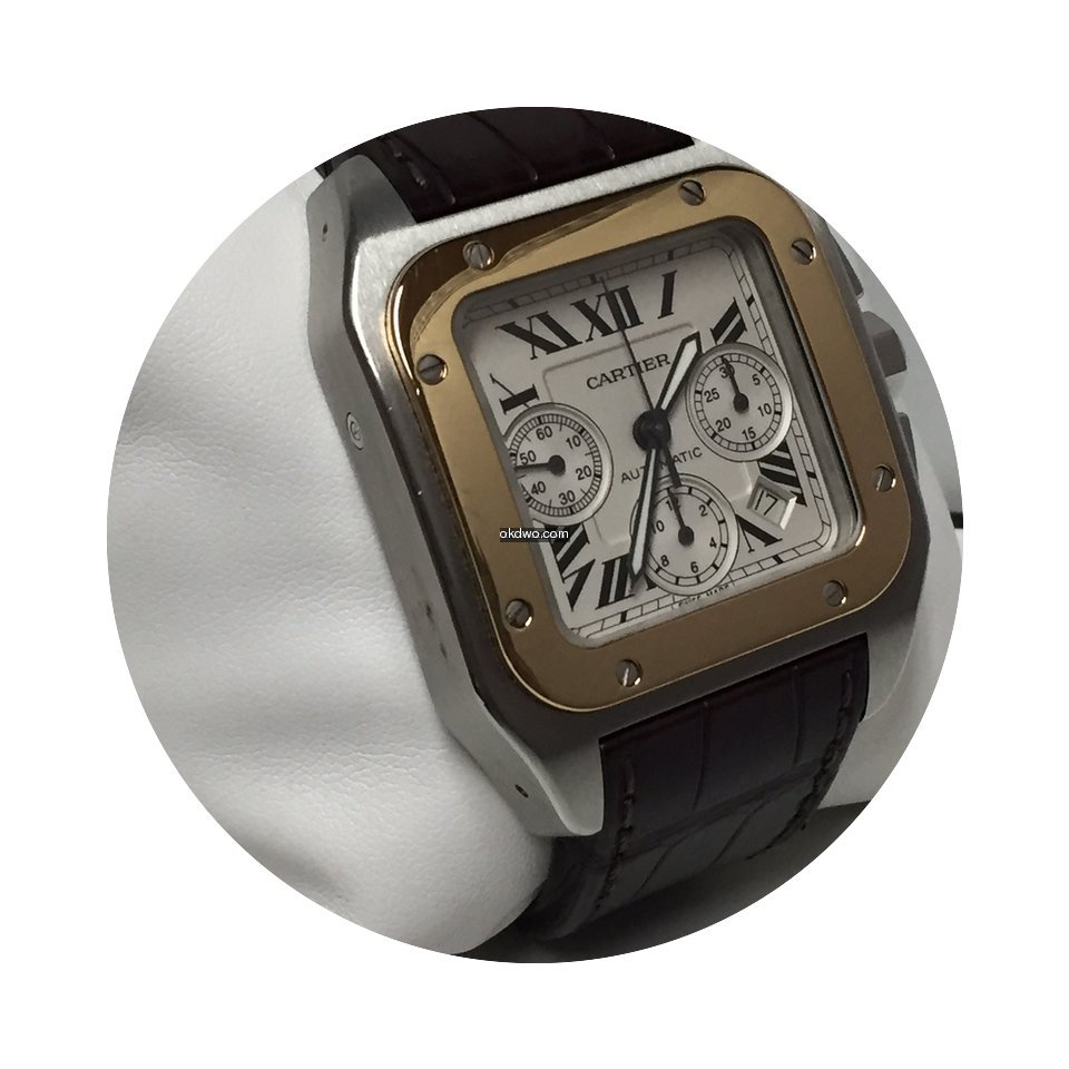Cartier Santos 100 XL Steel and Gold Lea...