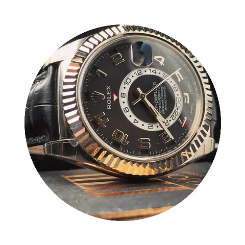 Rolex Sky-Dweller White Gold Leather Bla...