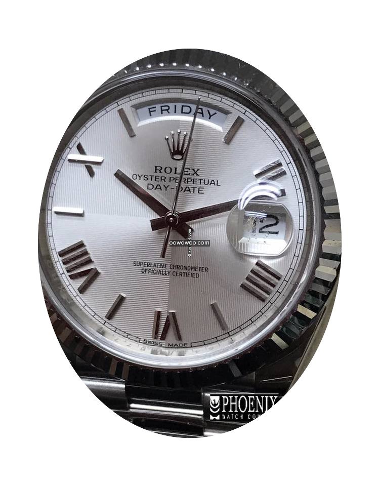 Rolex Day-Date 40 Silver quadrant motif ...
