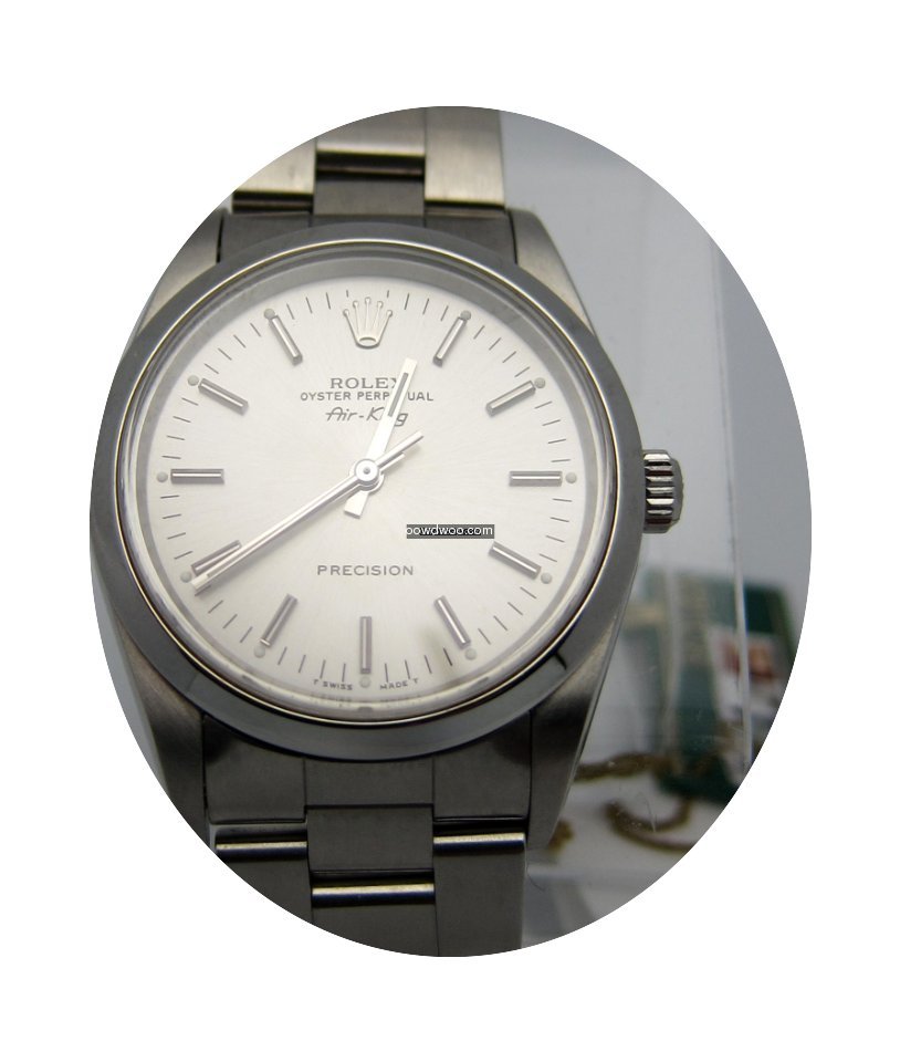 Rolex Air King Re 14000 Ss Silver Dial R...