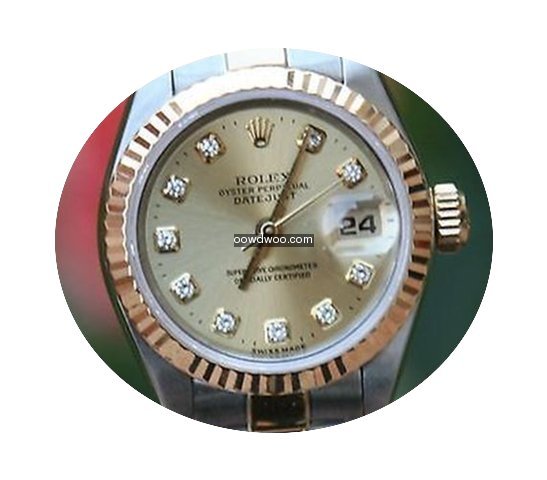 Rolex Ladies Datejust 69163 Factory Gold...