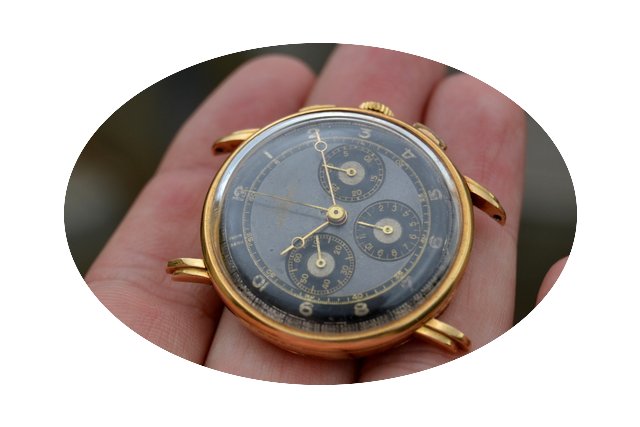 Lemania CH27 CHRONOGRAPH 18k with fancy ...