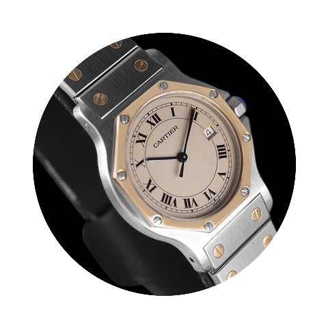 Cartier Santos Octagon Mens (Midsize) Qu...