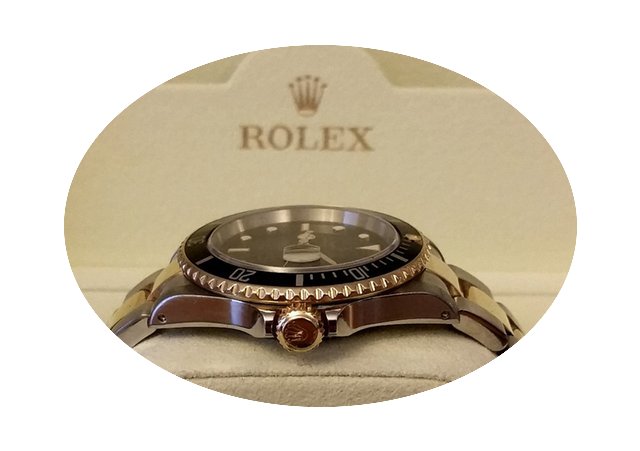 Rolex Oyster Submariner Gold Steel Black...