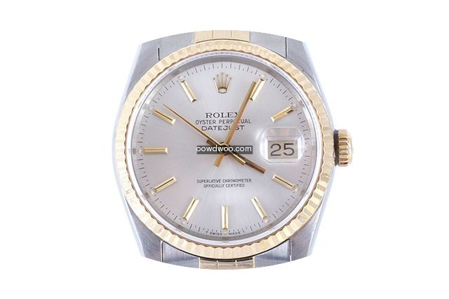 Rolex Mens 2tone Datejust - Silver Stick...