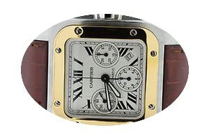 Cartier Santos 100 XL Chronograph 18K Go...