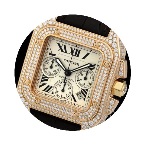 Cartier Santos 100 XL Chronograph Diamon...