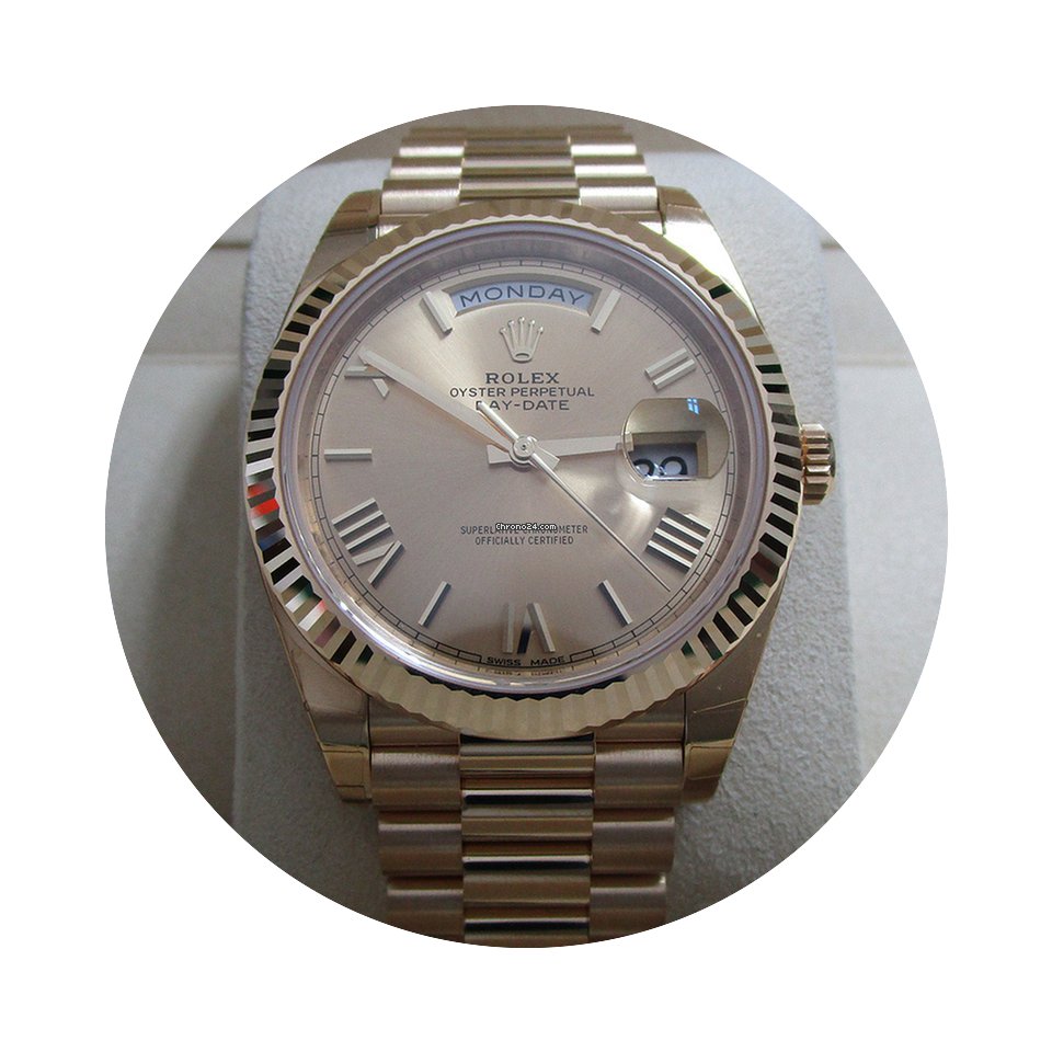 Rolex Day-Date 40 Champagne Faceted Roma...