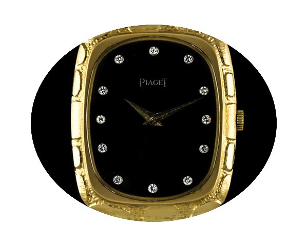 Piaget 18k Yellow Gold Onyx Diamond Dial...