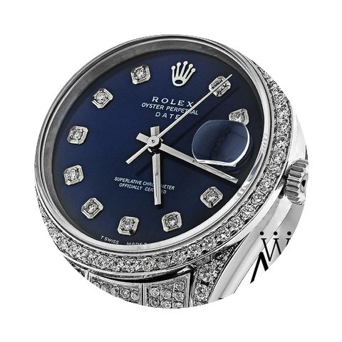 Rolex Women's Diamond Rolex Date 34mm Bl...