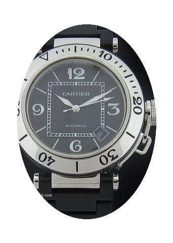 Cartier Pasha Seatimer Steel Rubber Watc...