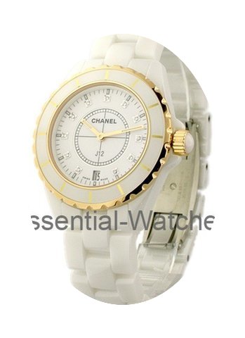 Chanel Full Size J12 White with Rose Gol...