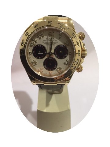 Rolex yellow gold daytona/leather strap...
