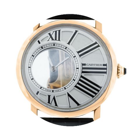 Cartier Rotonde Mystery Rose Gold on Lea...