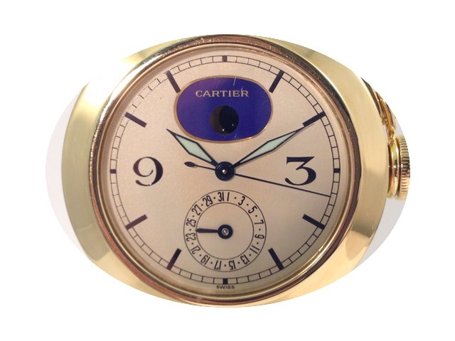 Cartier Pasha Gelbgold Quarz Mondphase...