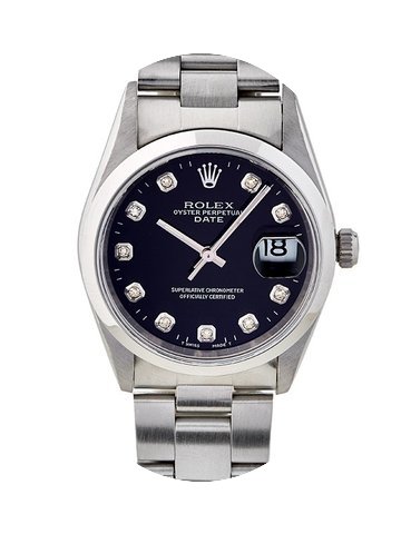 Rolex Date 34mm In Acciaio E Diamanti Re...