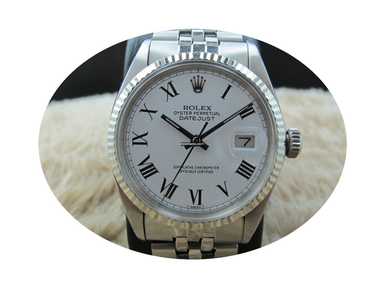 Rolex DATEJUST 1601 SS White Roman Dial ...