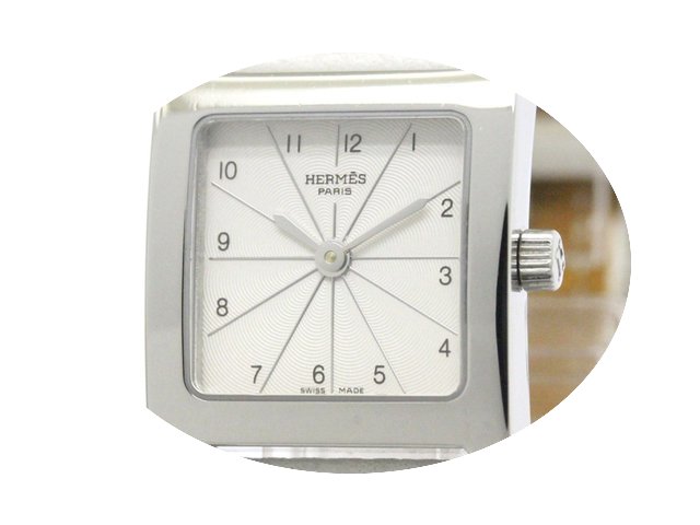 Hermès H Watch Steel Leather Quartz Lad...