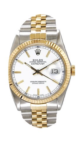 Rolex Men's Datejust Two Tone Fluted Whi...