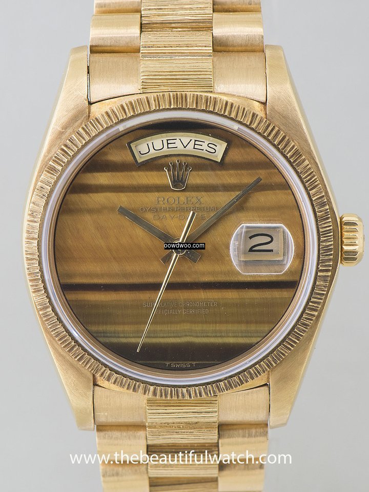 Rolex Day-Date Burled Wood Dial...