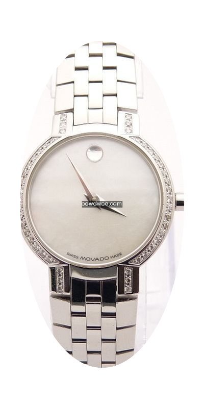 Movado 84 A1 1845 S Diamond Bezel Mother...