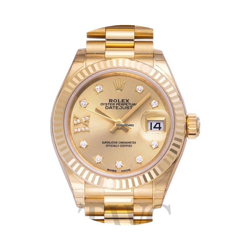 Rolex Lady-Datejust 28 Champagne 18k Yel...