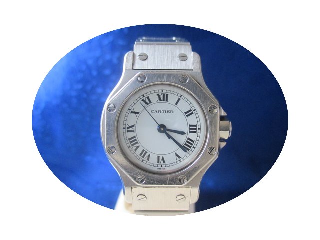 Cartier Santos Ronde Damen in Stahl mit ...
