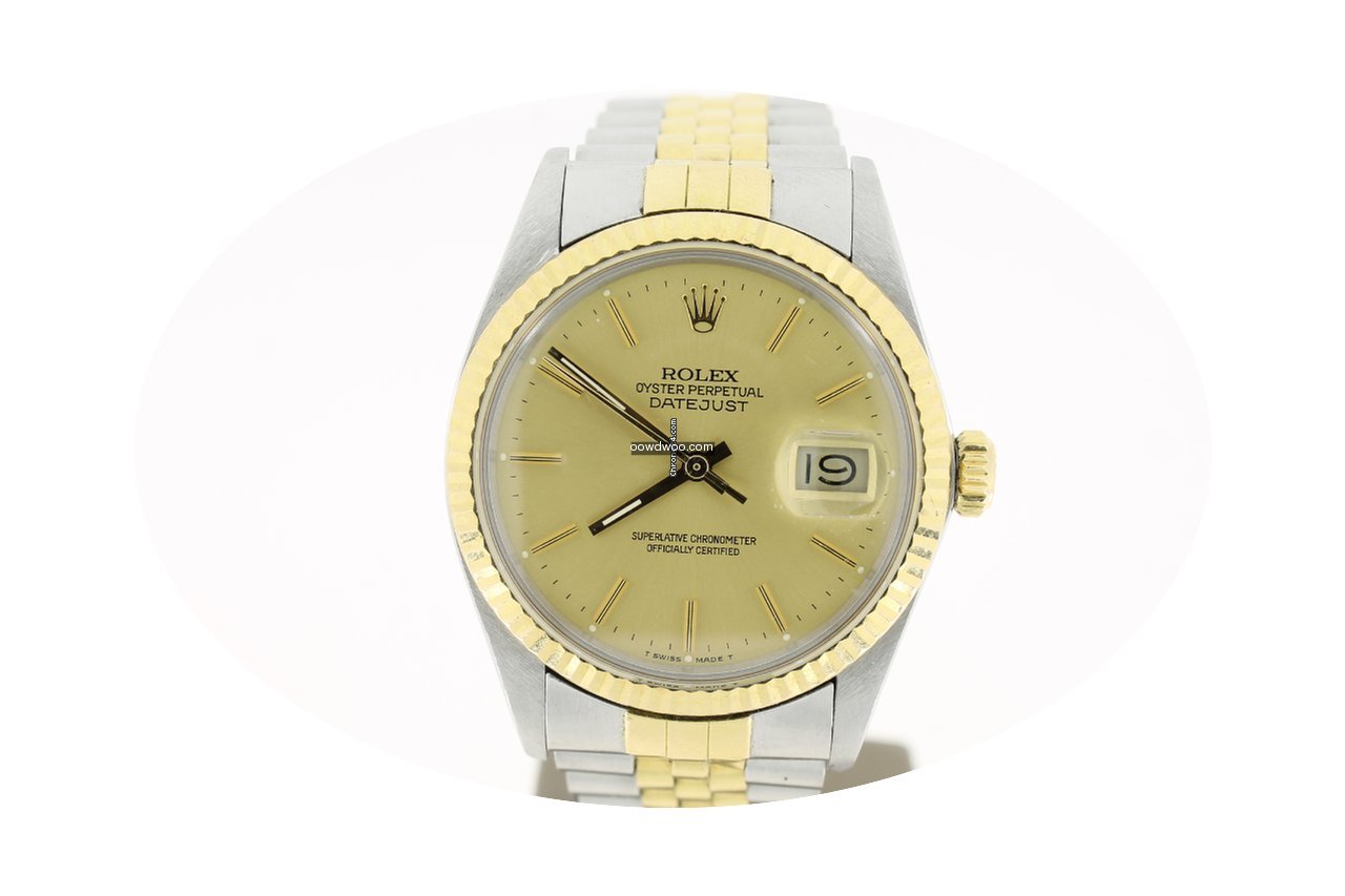 Rolex Datejust 36mm Steel/Gold Plexi (BO...
