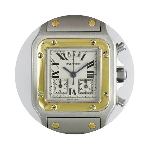 Cartier Santos Galbee Chrono 2425 Gold 1...