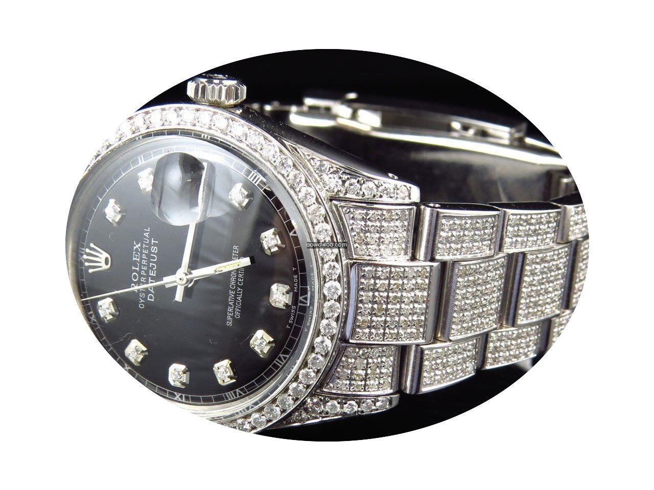 Rolex Full Iced Mens Rolex 36 MM Datejus...