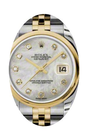 Rolex Datejust 36 116203-MOPDDJ White Mo...